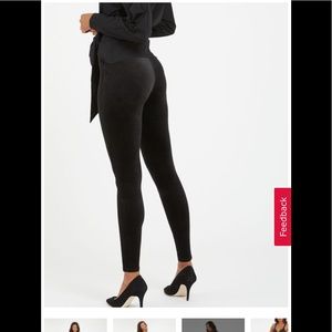 Spanx Velvet Leggings Size Large Very Black NWT